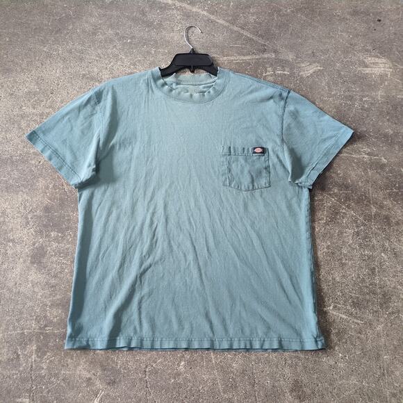 Dickies Pocket T Shirt Mens L Green Distressed Faded Rugged Short Sleeve Work - Picture 1 of 8
